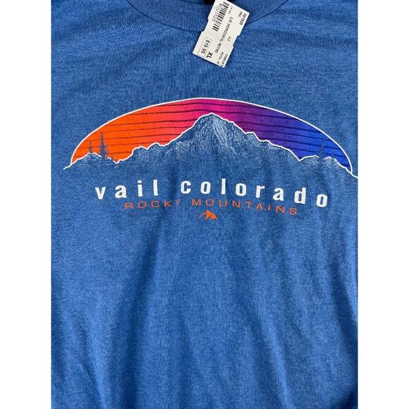Prairie Mountain Vail Colorado Long Sleeve T-Shirt XL Blue Mountain Graphic NWT - Picture 7 of 7